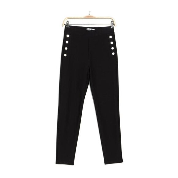 Patrizia Luca Womens Black Sailor Button Ponte Knit Skinny Pants Sz XL New - Picture 3 of 8